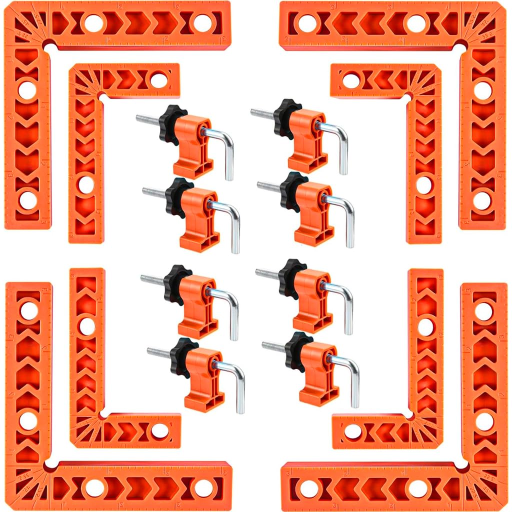 Serplex 90 Degree Carpenter Square Positioning Tools, 3'' & 4'' Right Angle Positioning Tool with 8 Clamps Carpenter Tools For Wood Work Corner Clamps Woodworking Tool for Pictures Frames, Cabinets Serplex 90 Degree Carpenter Square Positioning Tools, 3'' & 4'' Right Angle Positioning Tool with 8 Clamps Carpenter Tools For Wood Work Corner Clamps Woodworking Tool for Pictures Frames, Cabinets